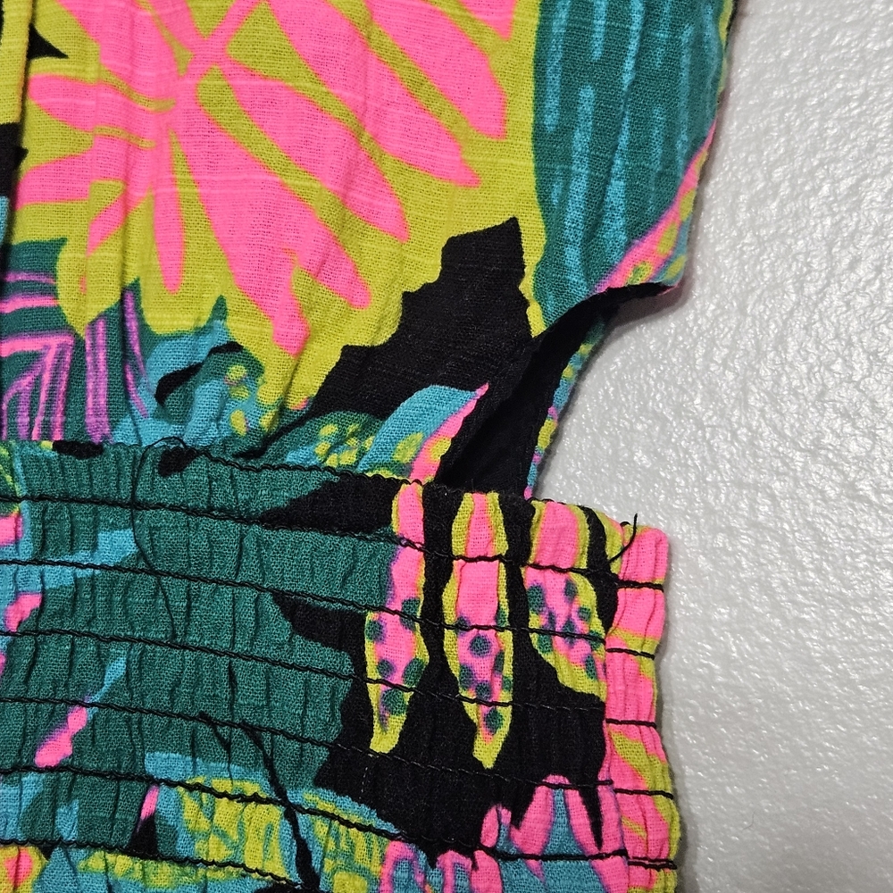 Cat and Jack Girl's  Sleeveless Tropical Print Dress - Picture 8 of 14